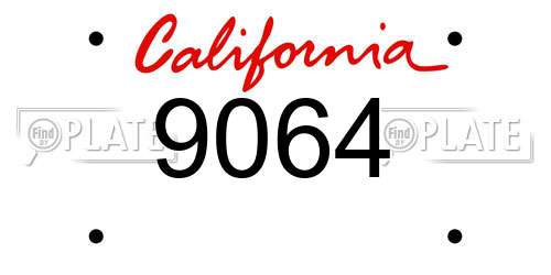 9064 California License Plate