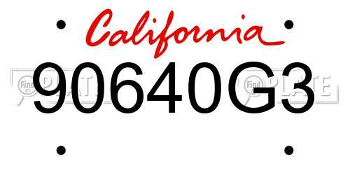 90640G3 California License Plate