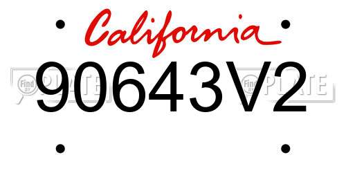90643V2 California License Plate