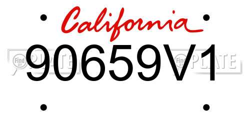 90659V1 California License Plate