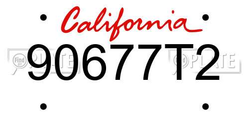 90677T2 California License Plate