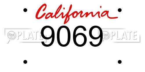 9069 California License Plate