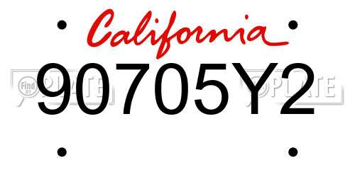 90705Y2 California License Plate