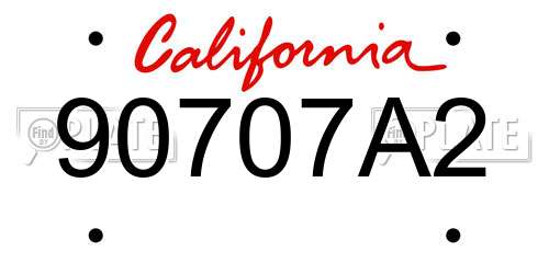 90707A2 California License Plate