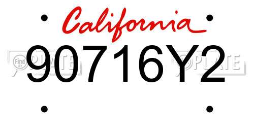 90716Y2 California License Plate