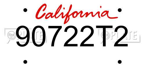 90722T2 California License Plate