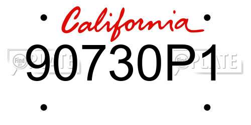 90730P1 California License Plate