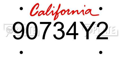 90734Y2 California License Plate