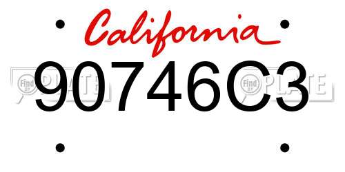 90746C3 California License Plate
