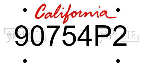 90754P2 California License Plate