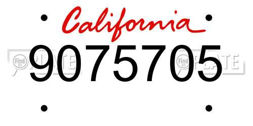 9075705 California License Plate