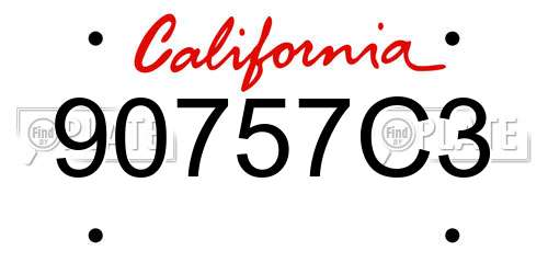 90757C3 California License Plate