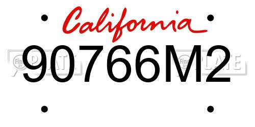 90766M2 California License Plate
