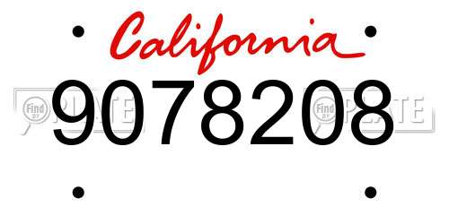 9078208 California License Plate