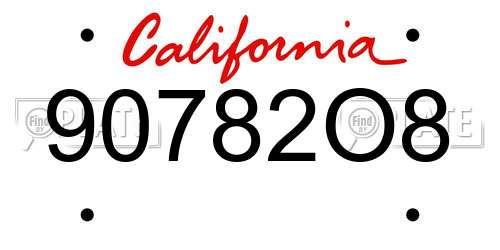 90782O8 California License Plate