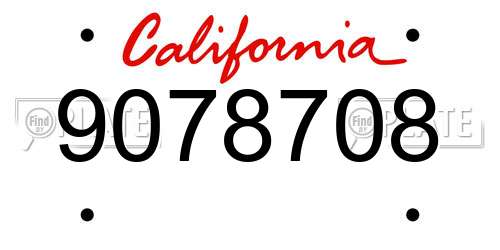 9078708 California License Plate