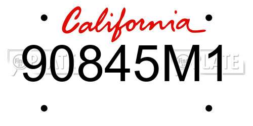 90845M1 California License Plate