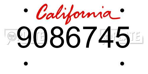 9086745 California License Plate