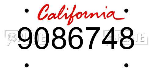 9086748 California License Plate