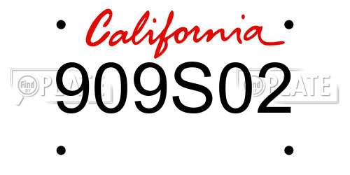 909S02 California License Plate