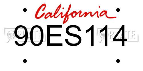 90ES114 California License Plate