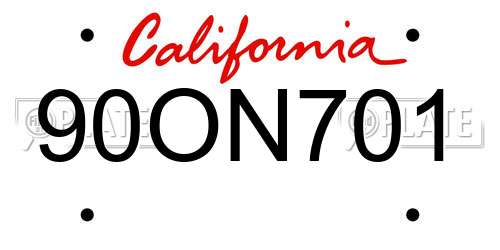90ON701 California License Plate