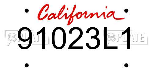 91023L1 California License Plate
