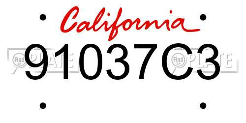 91037C3 California License Plate