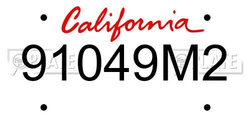 91049M2 California License Plate