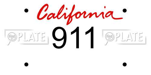 911 California License Plate