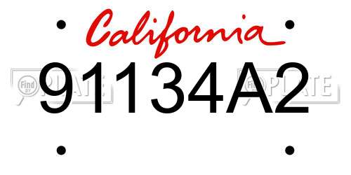 91134A2 California License Plate