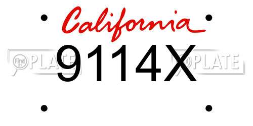 9114X California License Plate