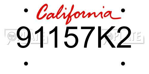 91157K2 California License Plate