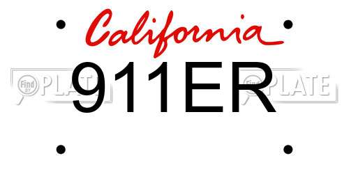911ER California License Plate