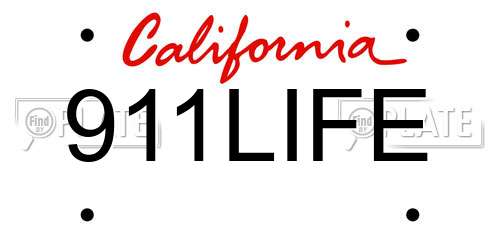 911LIFE California License Plate