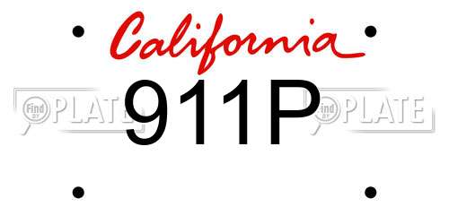 911P California License Plate