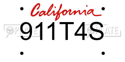 911T4S California License Plate