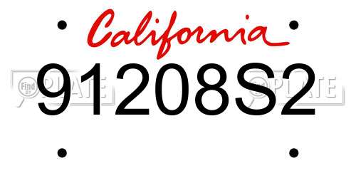 91208S2 California License Plate