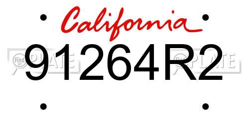 91264R2 California License Plate