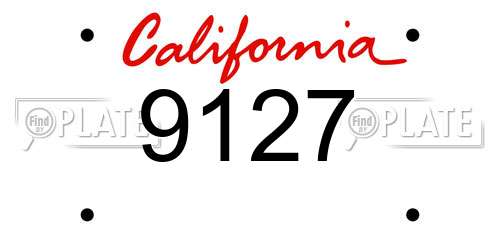 9127 California License Plate