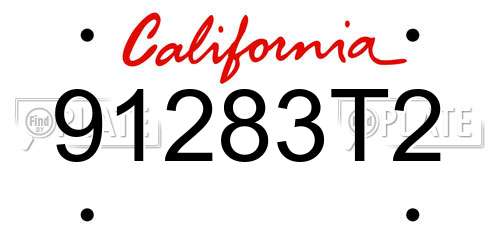 91283T2 California License Plate