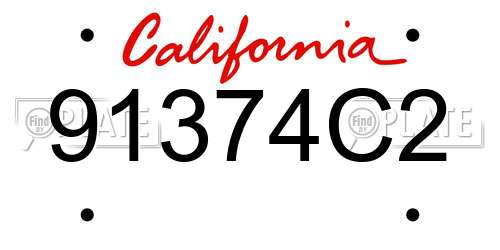 91374C2 California License Plate