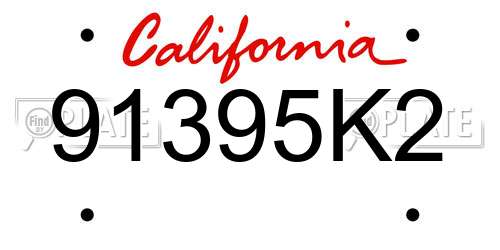 91395K2 California License Plate