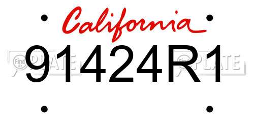 91424R1 California License Plate