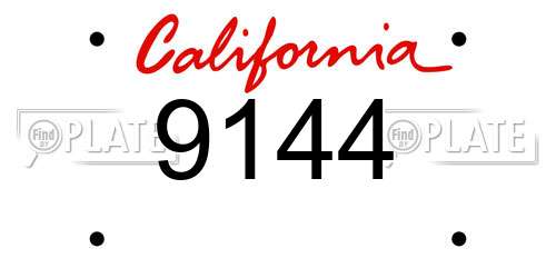 9144 California License Plate
