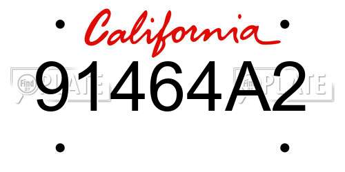 91464A2 California License Plate