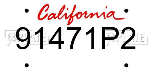 91471P2 California License Plate