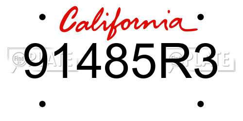 91485R3 California License Plate