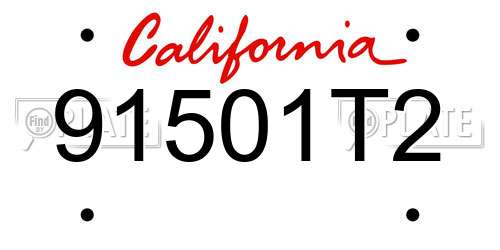 91501T2 California License Plate