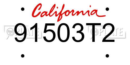 91503T2 California License Plate